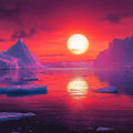 Arctic Sunset Mural Wallpaper — Vibrant Coastal Horizon Mural Wallpaper - room preview 02