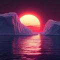 Arctic Sunset Over Glacier Mural Wallpaper —Surreal Horizon Mural Wallpaper - room preview 02