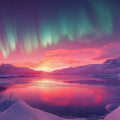 Northern Lights Aurora Borealis Mural Wallpaper — Ethereal Night Sky Mural Wallpaper - room preview 02