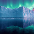 Arctic Iceberg and Aurora Mural Wallpaper — Dramatic Polar Night Mural Wallpaper - room preview 02