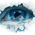 Surreal Mountain Eye Mural Wallpaper — Artistic Surrealism Mural Wallpaper - room preview 02