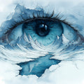 Surreal Mountain Eye Mural Wallpaper — Artistic Surrealist Design Mural Wallpaper - room preview 02