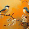 Songbirds and Spring Blossom Mural Wallpaper — Artistic Floral Mural Wallpaper - room preview 02