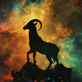 Capricorn Celestial Goat Mural Wallpaper — Cosmic Galaxy Design Mural Wallpaper - room preview 02