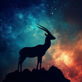 Capricorn Celestial Antelope Mural Wallpaper — Cosmic Gradient Mural Wallpaper - room preview 02