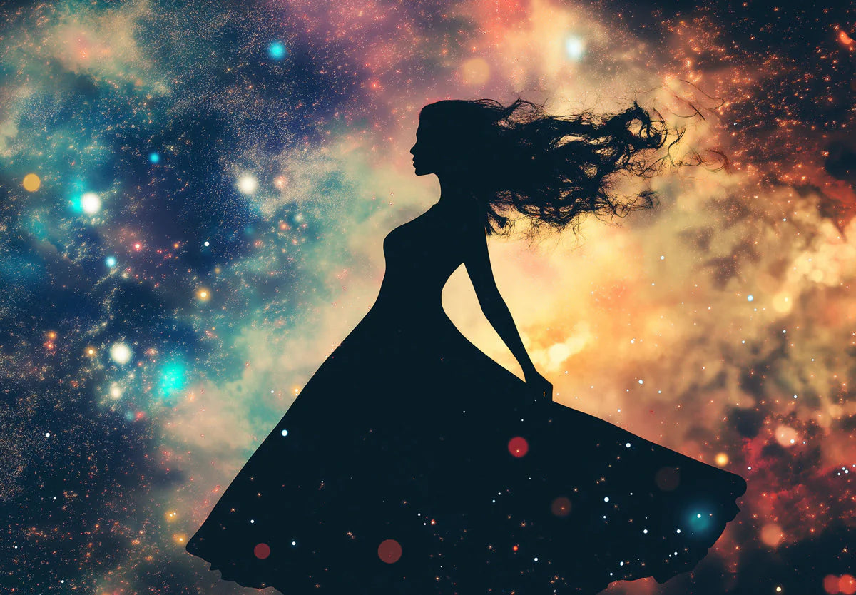 Virgo Celestial Maiden Mural Wallpaper — Dreamy Galaxy Scene Mural Wallpaper - room preview 02