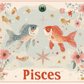 Pisces Celestial Fish Mural Wallpaper — Whimsical Zodiac Design Mural Wallpaper - room preview 02