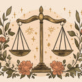 Libra Scales Celestial Mural Wallpaper — Soft Earthy Illustration Mural Wallpaper - room preview 02