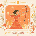 Sagittarius Archer Zodiac Mural Wallpaper — Warm Oranges and Florals Mural Wallpaper - room preview 02
