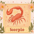 Scorpio Zodiac Mural Wallpaper — Celestial Floral Pattern Mural Wallpaper - room preview 02
