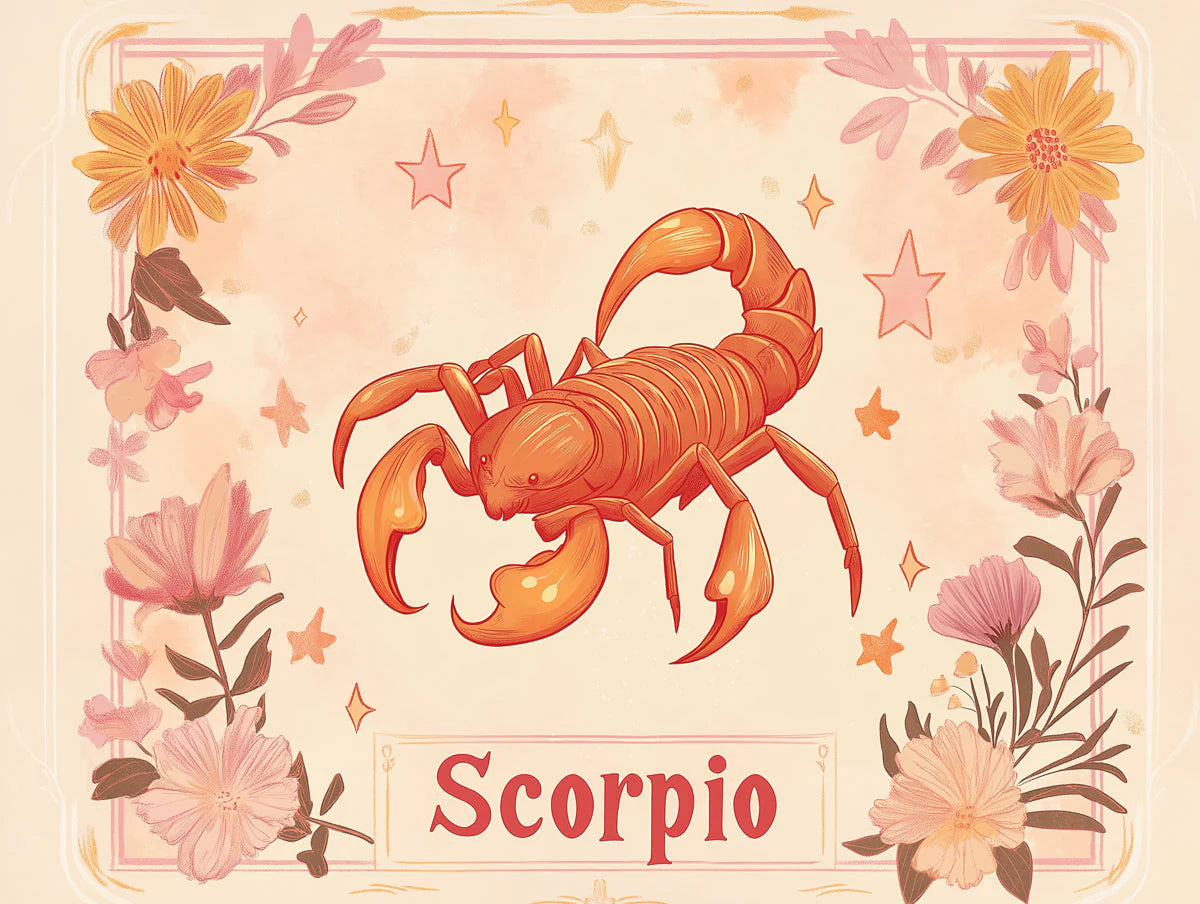 Scorpio Astrological Mural Wallpaper — Soft Celestial Art Mural Wallpaper - room preview 02