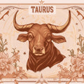 Taurus Zodiac Mural Wallpaper — Vintage Earthy Illustration Mural Wallpaper - room preview 02