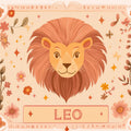 Leo Zodiac Lion Mural Wallpaper — Playful Floral Illustration Mural Wallpaper - room preview 02