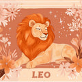 Leo Zodiac Lion Mural Wallpaper — Warm Terracotta Floral Art Mural Wallpaper - room preview 02