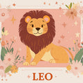 Leo The Lion Floral Mural Wallpaper — Soft Pastel Whimsical Design Mural Wallpaper - room preview 02
