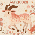 Capricorn Goat Mural Wallpaper — Whimsical Floral Zodiac Design Mural Wallpaper - room preview 02