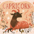 Capricorn Zodiac Botanical Mural Wallpaper — Whimsical Earthy Print Mural Wallpaper - room preview 02