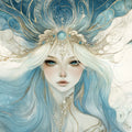 Celestial Goddess Mural Wallpaper — Ornate Art Nouveau Fantasy Mural Wallpaper - room preview 02