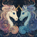 Unicorn - Themed Gemini Mural Wallpaper Soft Blues, Pinks, and Celestial Touches Mural Wallpaper - room preview 02