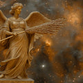 Virgo Celestial Maiden Mural Wallpaper — Golden Cosmic Design Mural Wallpaper - room preview 02