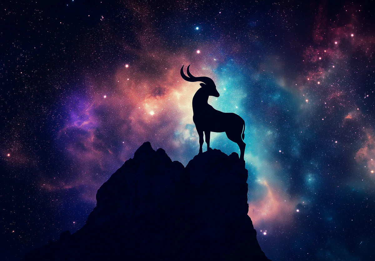 Capricorn Cosmic Goat Mural Wallpaper — Celestial Night Sky Scene Mural Wallpaper - room preview 02