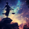 Celestial Libra Scales Mural Wallpaper — Cosmic Night Sky Design Mural Wallpaper - room preview 02