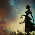 Celestial Libra Silhouette Mural Wallpaper — Cosmic Night Sky Mural Wallpaper - room preview 02