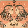 Gemini Astrological Mural Wallpaper — Vintage Line Art Style Mural Wallpaper - room preview 02