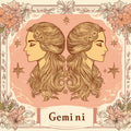 Gemini Celestial Twins Mural Wallpaper — Soft Peach and Cream Mural Wallpaper - room preview 02