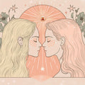 Gemini Celestial Twin Mural Wallpaper — Soft Pastel Art Mural Wallpaper - room preview 02