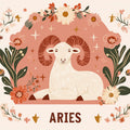 Aries Zodiac Ram Mural Wallpaper — Whimsical Floral Illustration Mural Wallpaper - room preview 02