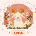 Aries Zodiac Ram Mural Wallpaper — Whimsical Floral Illustration Mural Wallpaper - room preview 02