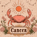 Cancer - Sunlit Crab Mural Wallpaper for a Nursey Warm Browns, Celestial Motifs Mural Wallpaper - room preview 02