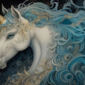 Celestial Unicorn Mural Wallpaper — Dark Fantasy Art Mural Wallpaper - room preview 02