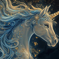 Celestial Unicorn Mural Wallpaper — Cosmic Midnight Fantasy Mural Wallpaper - room preview 02