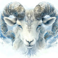 Celestial Ram Aries Mural Wallpaper — Ornate Zodiac Wall Art Mural Wallpaper - room preview 02