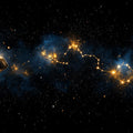 Celestial Pour Mural Wallpaper — Dreamy Night Sky Constellations Mural Wallpaper - room preview 02