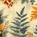 Autumn Fern Foliage Mural Wallpaper — Warm Seasonal Botanical Mural Wallpaper - room preview 02