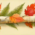 Autumn Birch and Foliage Mural Wallpaper — Rustic Seasonal Decor Mural Wallpaper - room preview 02