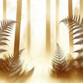 Golden Fern Forest Mural Wallpaper — Warm Atmospheric Design Mural Wallpaper - room preview 02