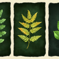 Botanical Study Panel Mural Wallpaper — Artistic Green Decor Mural Wallpaper - room preview 02