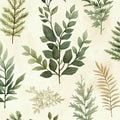 Watercolor Botanical Leaf Mural Wallpaper — Soft Earthy Tones Mural Wallpaper - room preview 02