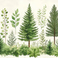 Watercolor Forest Gathering Mural Wallpaper — Gentle Botanical Mural Wallpaper - room preview 02