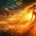 Celestial Goddess Gold Mural Wallpaper — Ethereal Cosmic Design Mural Wallpaper - room preview 02