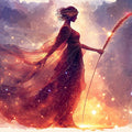 Virgo Celestial Goddess Mural Wallpaper — Cosmic Art Mural Wallpaper - room preview 02