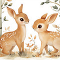 Whimsical Woodland Friends Mural Wallpaper — Soft Earthy Tones Mural Wallpaper - room preview 02