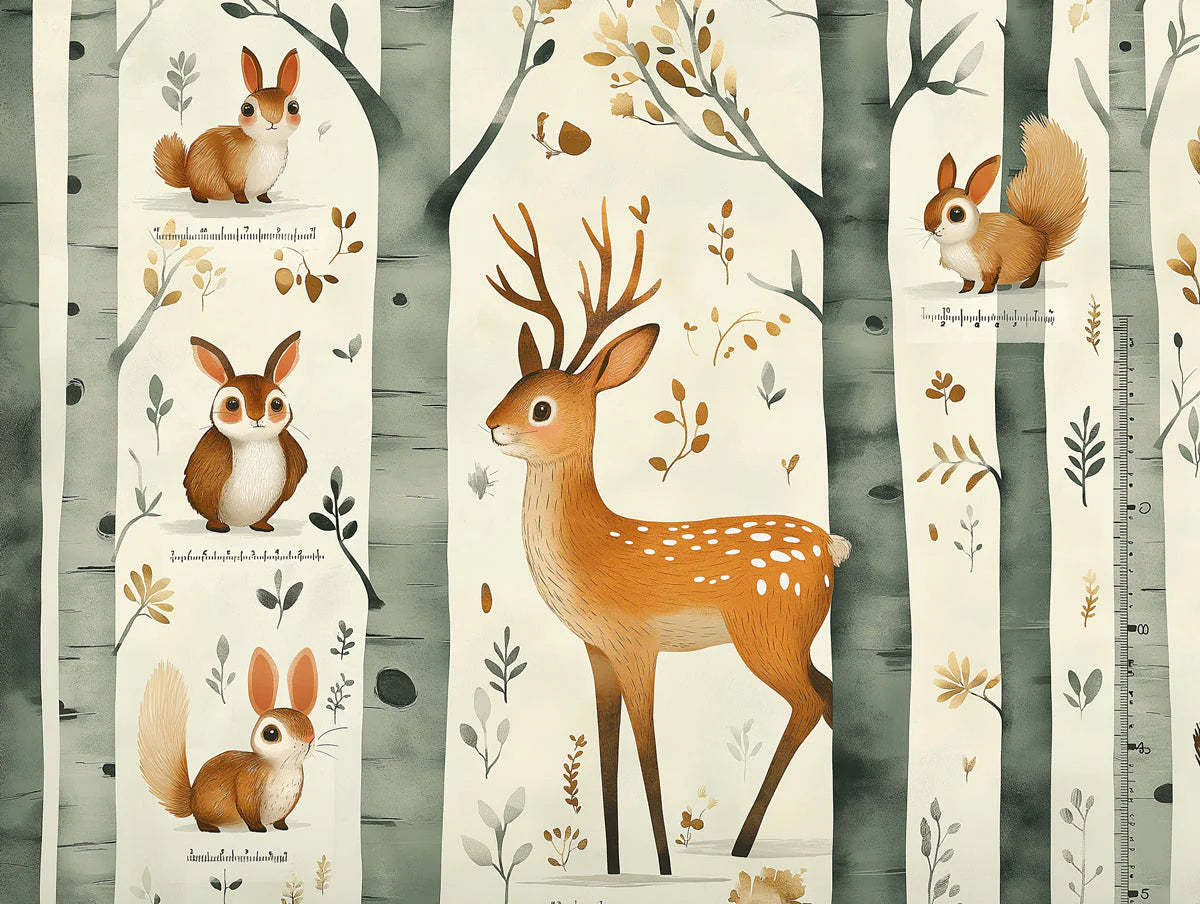 Whimsical Forest Friends Mural Wallpaper for Kids Spaces Mural Wallpaper - room preview 02