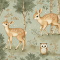 Enchanted Woodland Fawn Mural Wallpaper — Whimsical Forest Design Mural Wallpaper - room preview 02