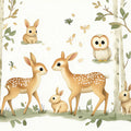Forest Friends Woodland Mural Wallpaper — Whimsical Soft Tones Mural Wallpaper - room preview 02