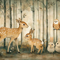 Woodland Friends Mural Wallpaper — Whimsical Forest Tale Mural Wallpaper - room preview 02